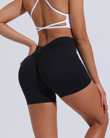 V Back Push Up High waist  hip lifting Workout Yoga Shorts