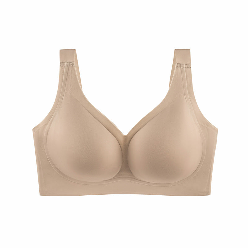 Smooth No Underwire V Neck Bra Seamless Full Coverage Comfort Push Up Bra