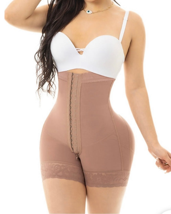 Detachable Strap High Rise Butt Enhancing Hook and Eye Body Shaper Shorts