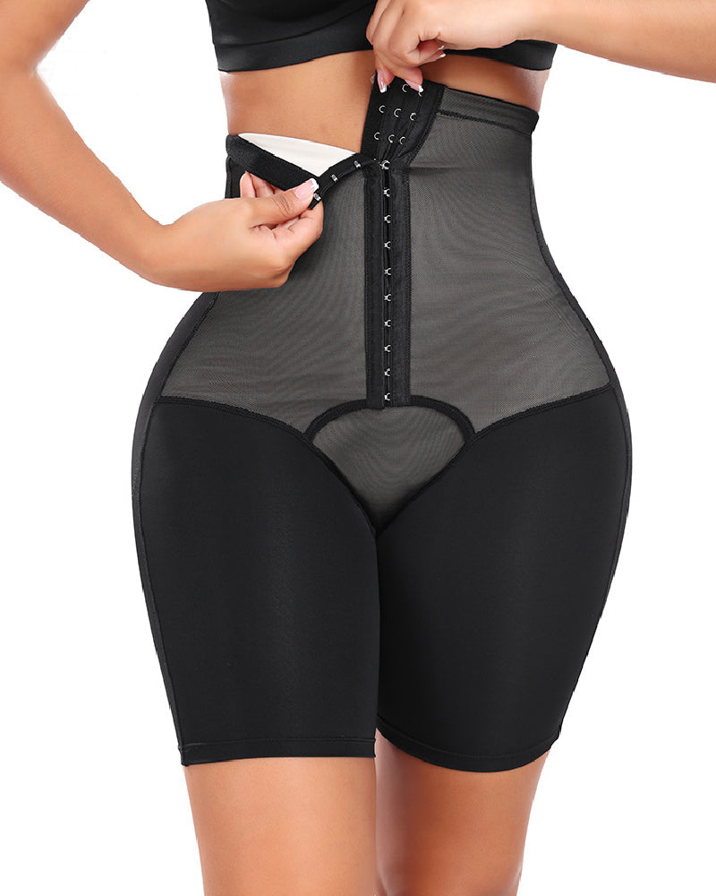 Women's Tummy Shaper Smooth High Waist Elastic Front Hooks Shapewear Shorts