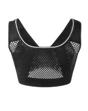 Women's Plus Size Front Buckle Solid Hollow Breathable Wireless Sports Bra