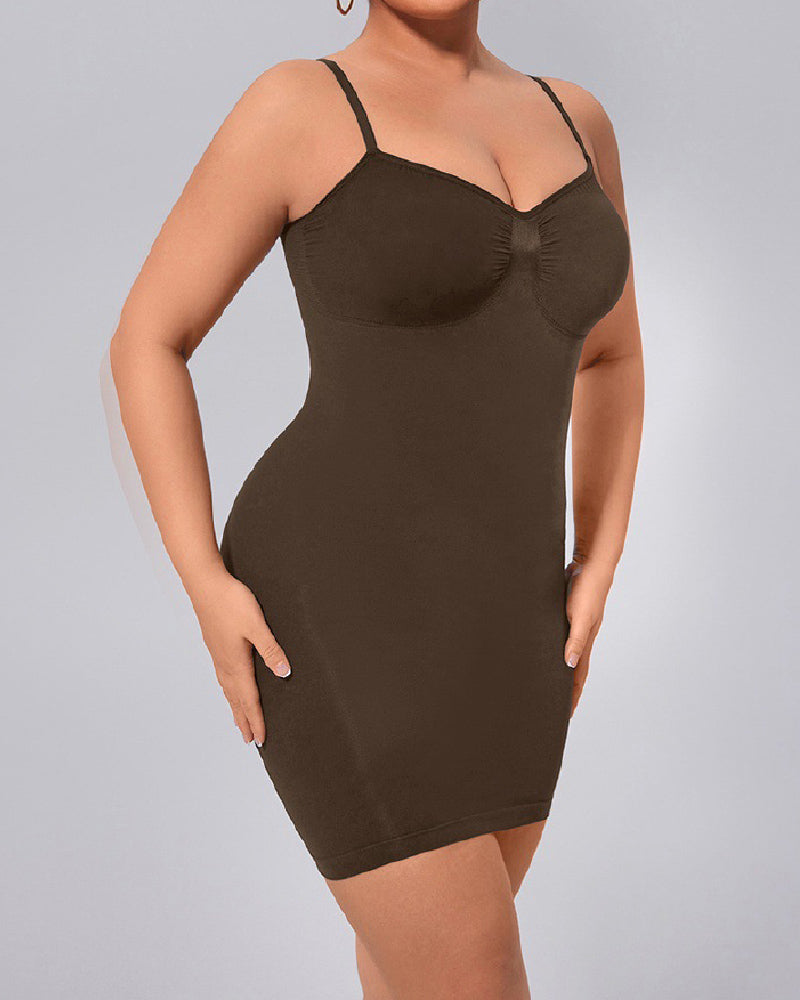 Women's Simple Slimming Shapewear Slip Dress Seamless Tummy Control Cami Under Dress