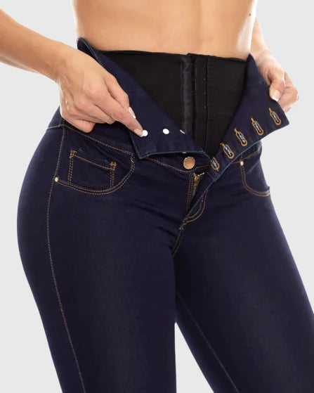 Colombian Butt Lift High Waist Skinny Jeans With Internal Girdle