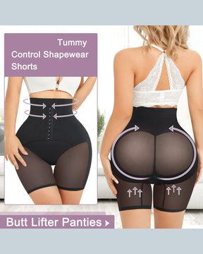 Double Tummy Control Faja Shorts High Waist Butt Lifter Thigh Slimmer Shaper Shorts