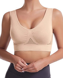 Women's Hollow Out Anti-Sagging High Support Sports Bra Breathable Yoga Top Bras