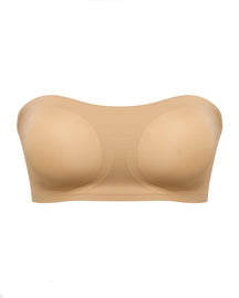 Comfy Push-Up Bandeau Bra Strapless Non-Slip Silicone Cross Side Buckle Bra