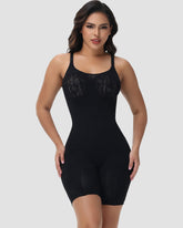 Rose Jacquard Thigh Slimmer Shapewear Seamless Sculpting Snatched Waist Bodysuit