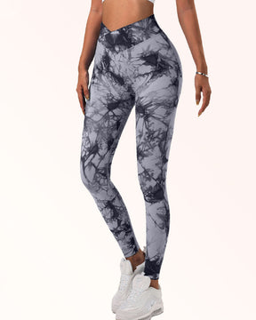 Seamless Tie Dye Stretchy Leggings Tummy Control Sports Yoga Pants