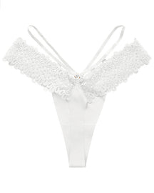 Seamless French Lace Spaghetti Strap Splicing Sexy Thongs