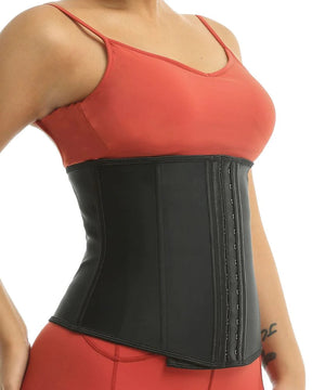 Corset Latex Buckle Waist Trainer Belt Rubber Girdles 6 Hooks