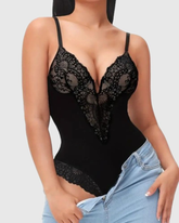 Sexy Lace Deep-V Neck Bodysuits