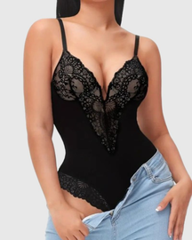 Sexy Lace Deep-V Neck Bodysuits