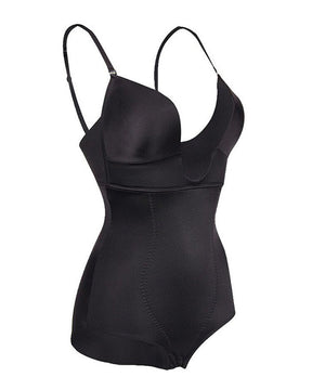 Seamless U Plunge Halft Back Corset Shapewear Bodysuit With Build in Bra