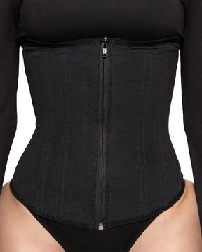 9 Boned Waist Trainer For Women Hourglass Zipper Tummy Control Workout Corset