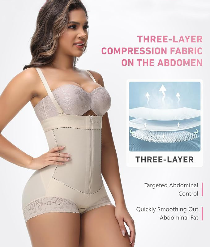 Fajas Colombianas Tummy Control Zipper Open Bust Compression Garment Shapewear