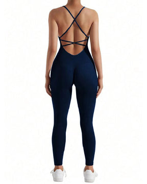 Women's Seamless High Elasticity Cami Sport Jumpsuit Tummy Control One-Piece Romper