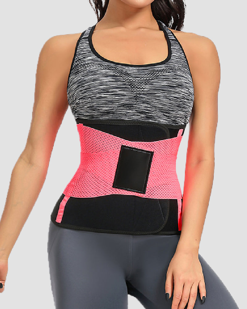 Working Out Sweat Waist Trainer Tummy Control Back Support Wrap Belt Corset