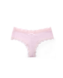 Mid-Rise Lace Edge Comfortable Bowknot Pure Cotton Crotch Briefs