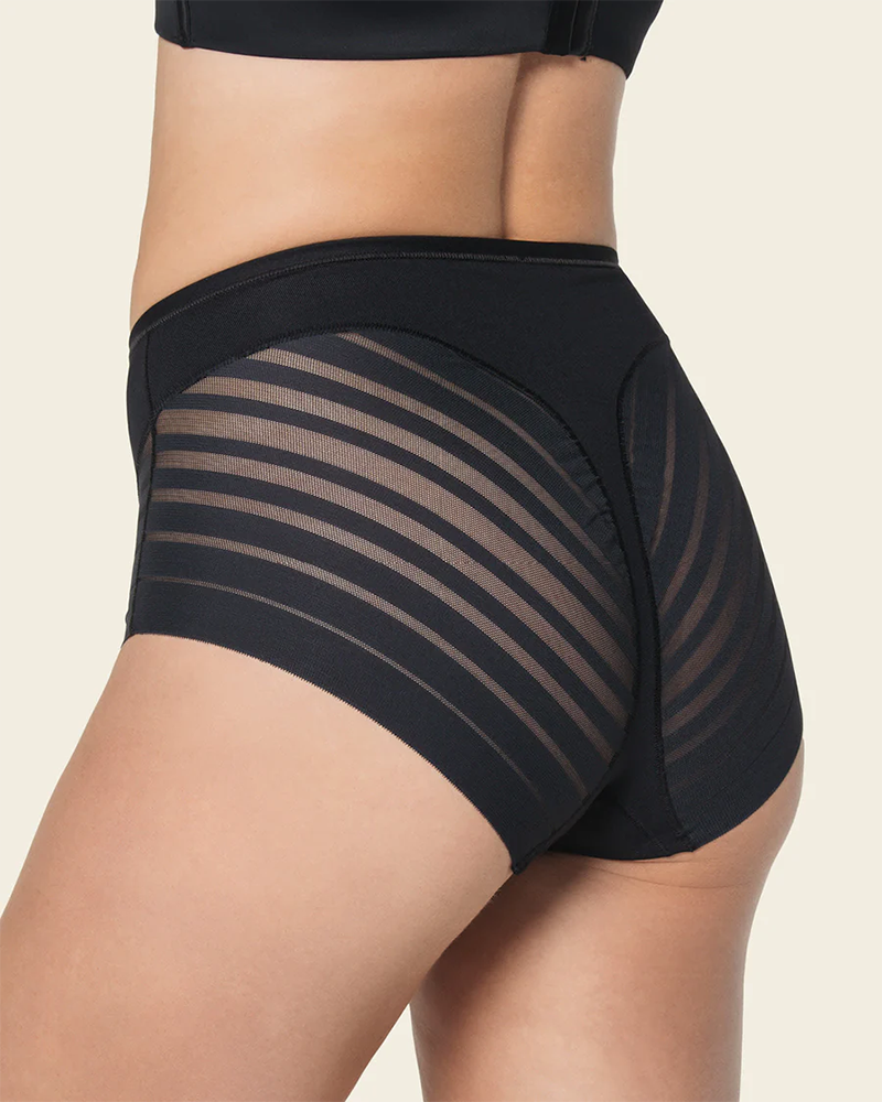 Lace Stripe Undetectable High Waist Briefs Underpants