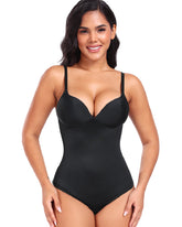 Women's Smooth Push Up Tummy Control Thong Sleeveless Bodysuit Shapewear