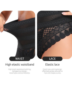 Splicing Lace Hollow High Waist Shapewear Panty Butt Lifter Slimming Thong