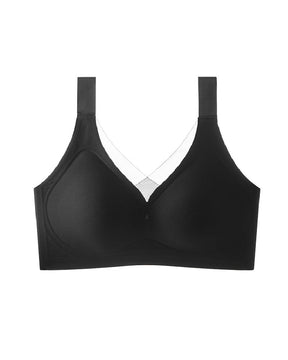 Wireless Mesh V Neck Invisible No Underwire Comfort Smooth Everyday Bra