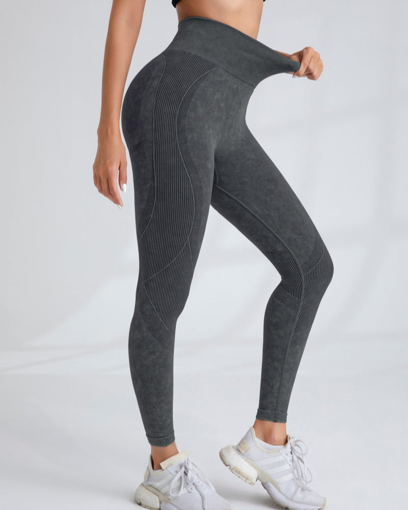 Seamless Yoga Pants Women Quick Dry Hip-Lifting Tight Letter Fitness Pants