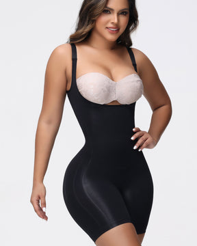 Seamless Smoothing Open Bust Bodysuit Tummy Control Body Shaper