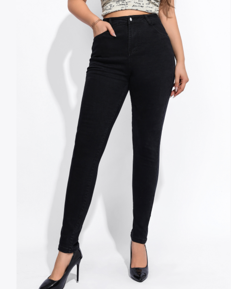 High Waist Slim Fit Skinny Jeans for Women with Elasticity