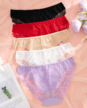 Sexy Splicing Lace Low Rise Seamless Panties Soft Breathable Briefs