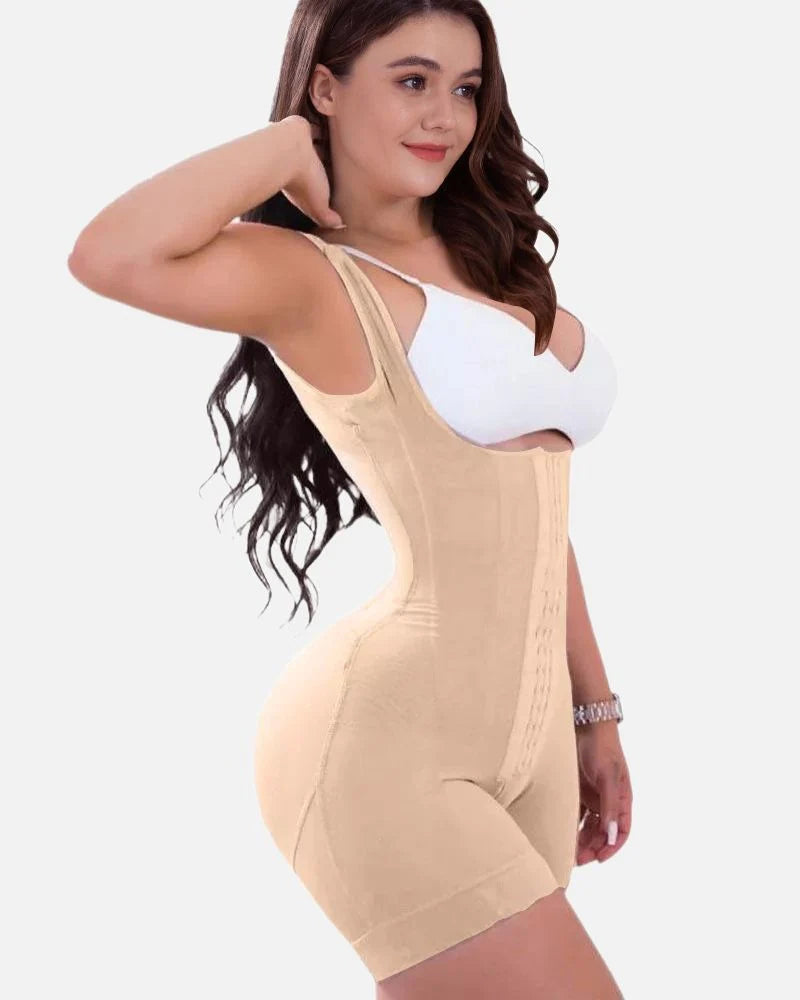 Firm Compression Tummy Control Shapewear Adjustable Bodysuit Hook and Eye Closure