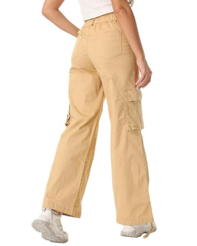 Women's Loose Casual Wide Leg High Waist Pocket Cargo Pants