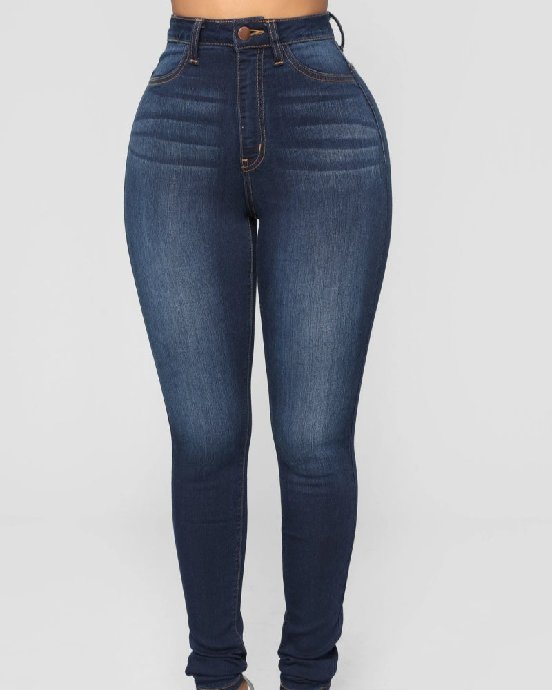 High Waist Elastic Tummy Control and Hip Lift Skinny Jeans