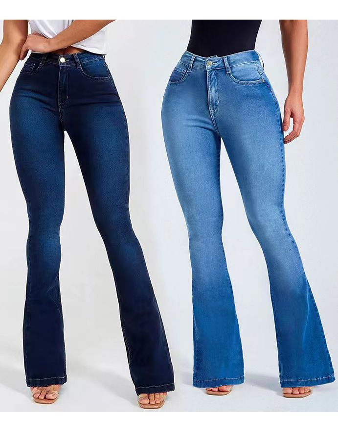 Women's High-Waisted Flared Slim Stretch Trend Jeans