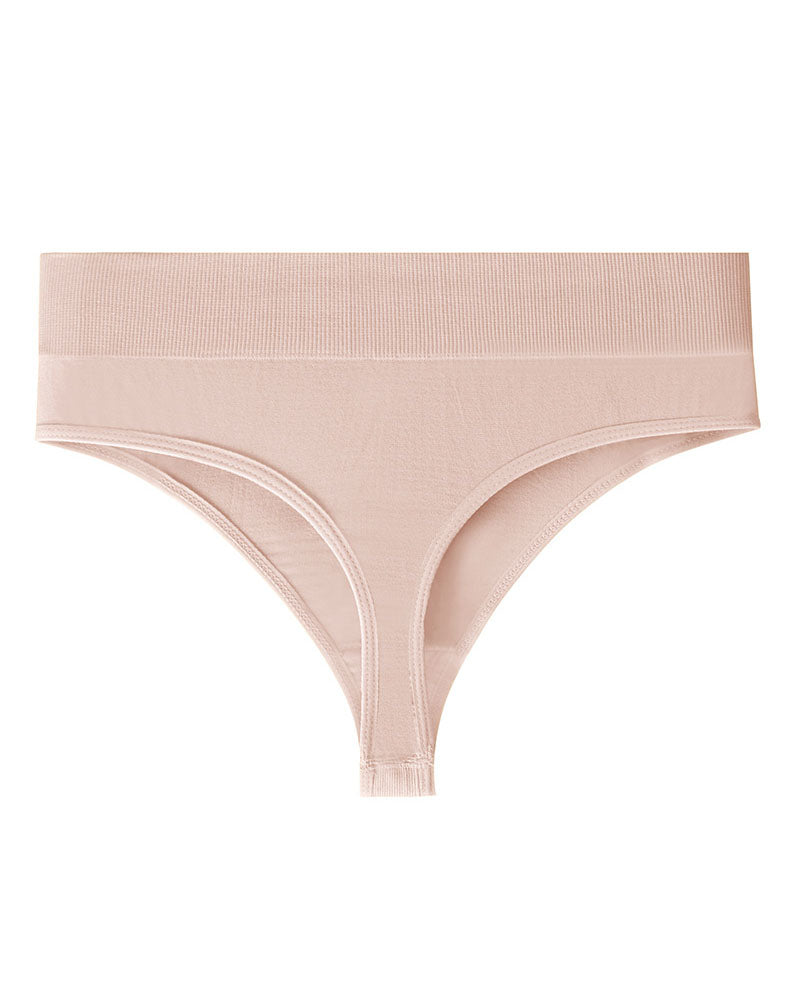 Seamless Thread Cotton Stretch High Waisted Thong