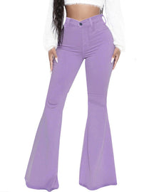 High Waist Butt Lift Versatile Elastic Multicolor Flare Jeans