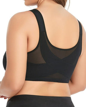 Wireless Plus Size Front Closure Bra Lace Full Coverage Back Support Nursing Bra