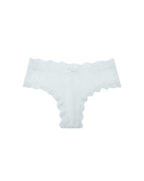 Mid-Rise Lace Edge Comfortable Bowknot Pure Cotton Crotch Briefs