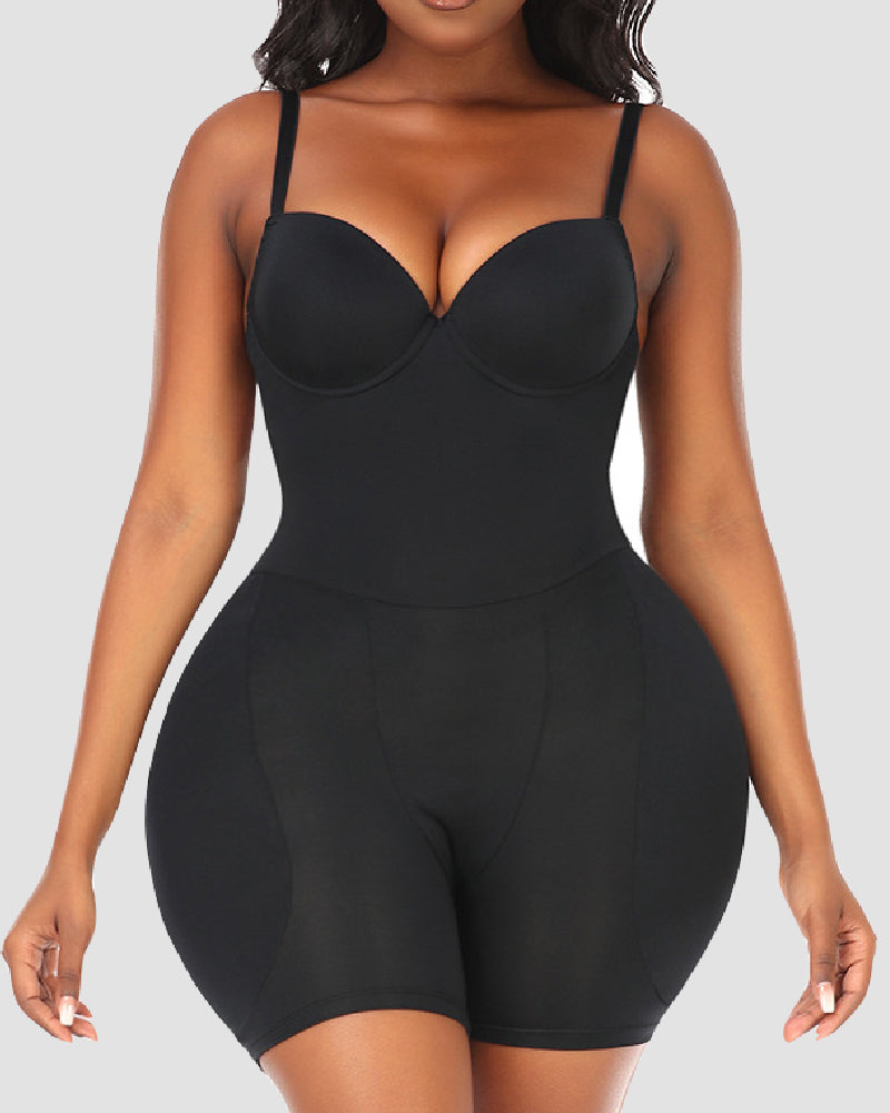 Women's Hip Enhancer Hourglass Backless Push Up Shapewear With Detachable Sponge Pads