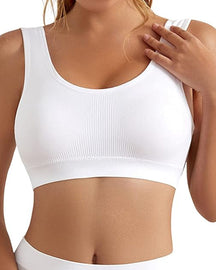 Seamless Push Up Wireless Shockproof Sports Bra Crop Top Breathable Yoga Bra