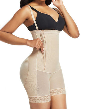 Detachable Straps Side Zipper Body Shaper Open Bust Smooth Shapewear