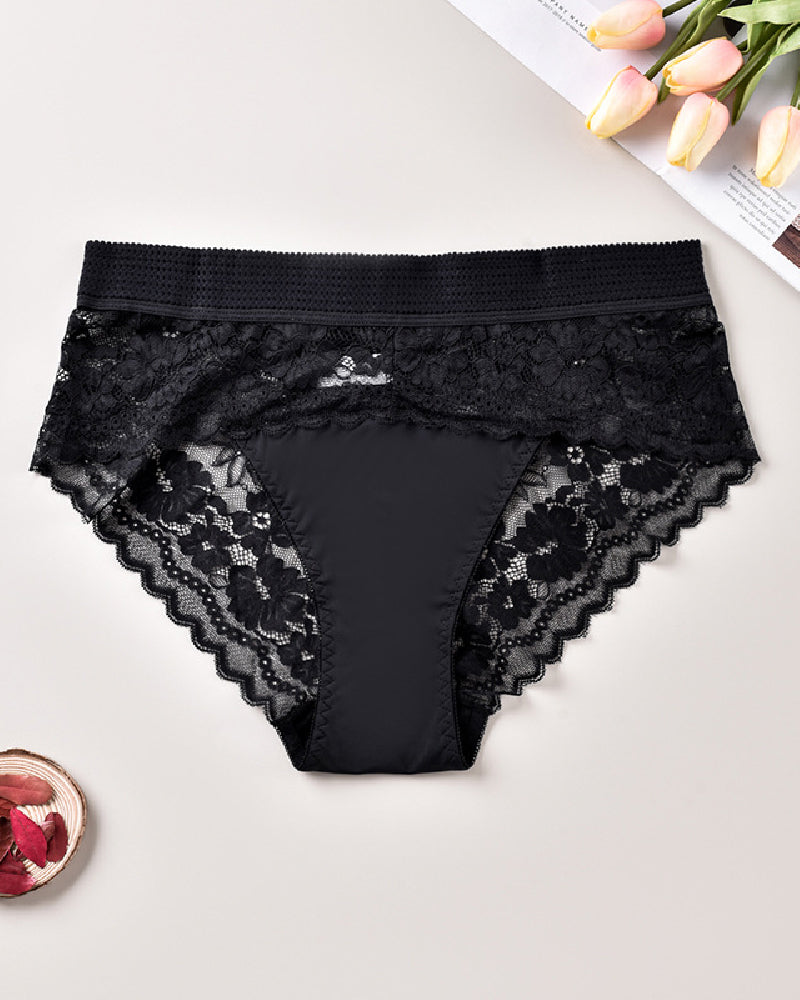 Women's Floral Lace Stitching Comfy Breathable Stretchy Briefs