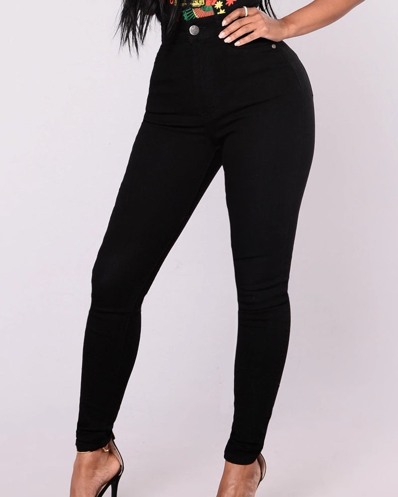 High Waist Elastic Tummy Control and Hip Lift Skinny Jeans