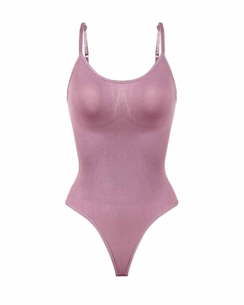 Seamless Round Neck Tummy Control Thong Tank Top Body Shaper Bodysuits