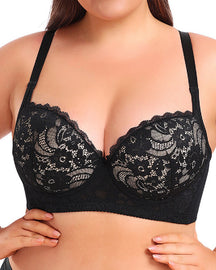 Women's Sexy Plus Size Lace Adjustment Push up Thin Underwear Bra