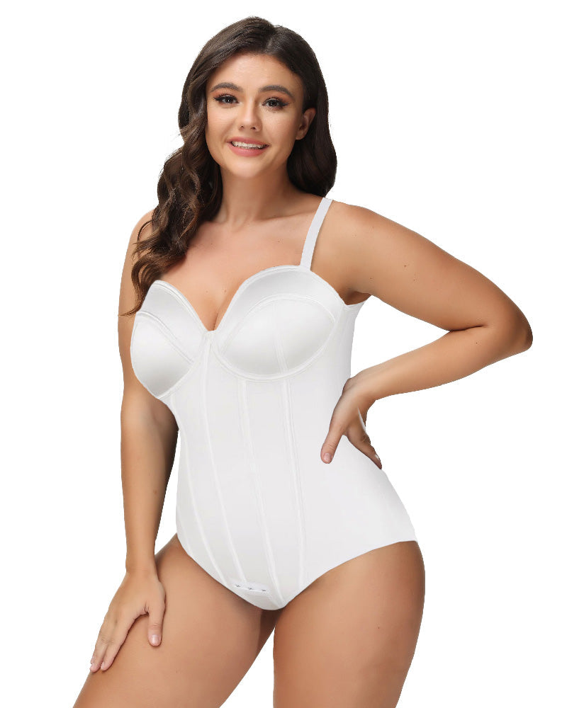 Women's Corset Thong Tummy Control Butt Lift Bodysuit Shapewear With Wired-Cup Bra (Pre-Sale)