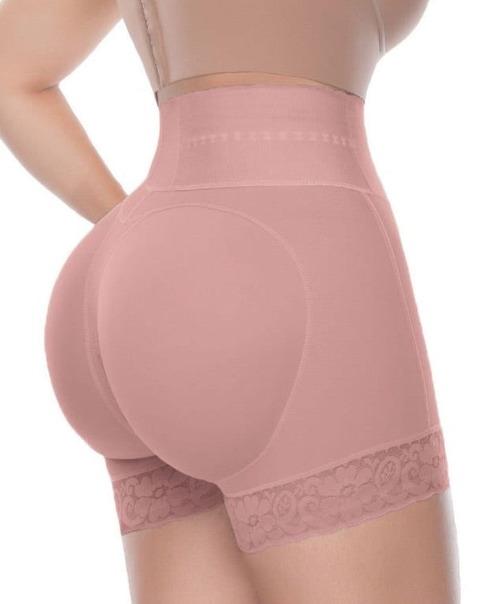 Double Compression High Waisted BBL Shorts With Mid-section Tummy Control Panties