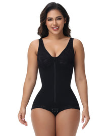 Fajas Colombianas Lace Bust Post Surgery Zipper BBL Compression Shapewear