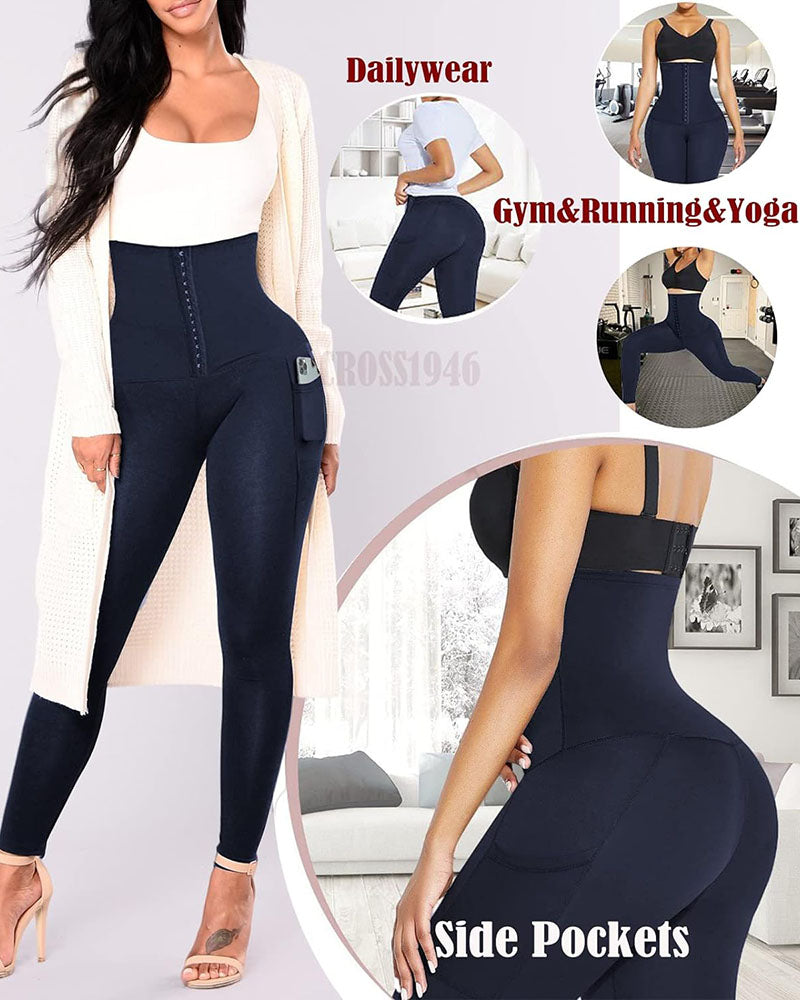 High Waist Compression Leggings With Pockets