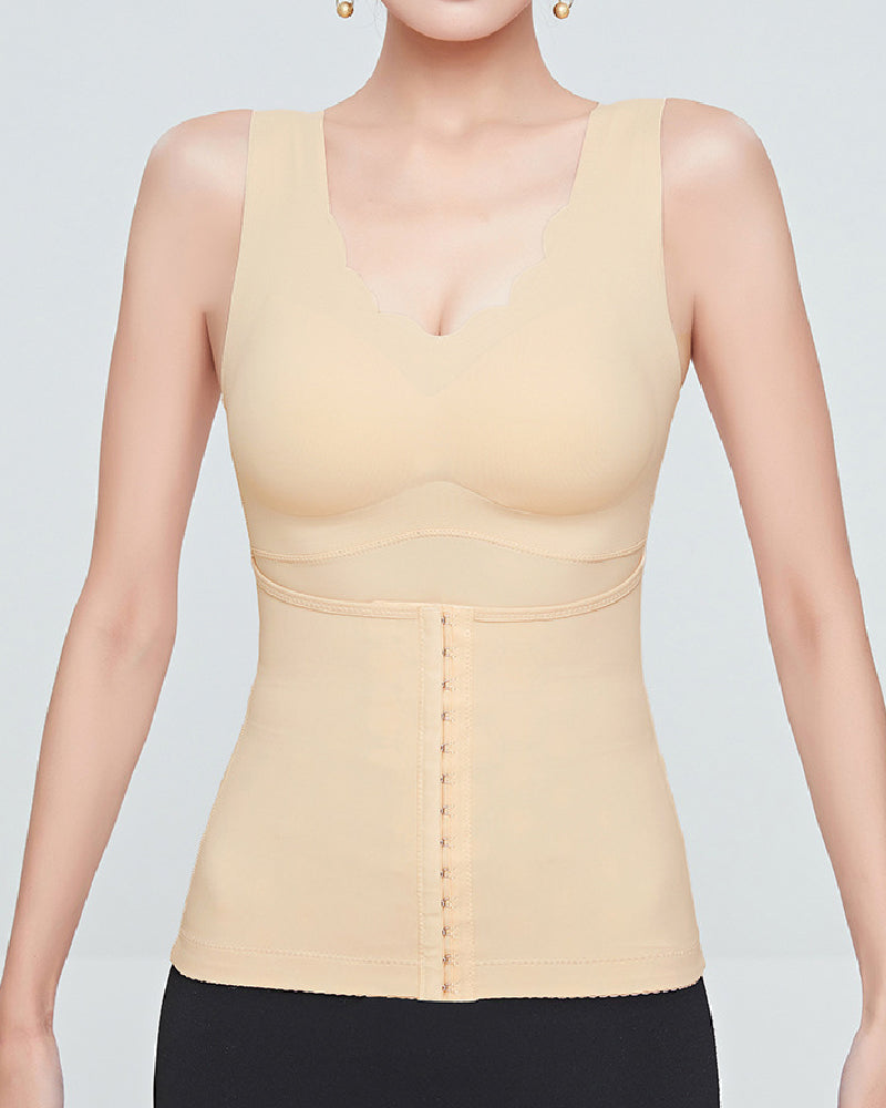 3-in-1 Seamless Tummy Control Corset Shapewear Top Cross Back Support Tank Top